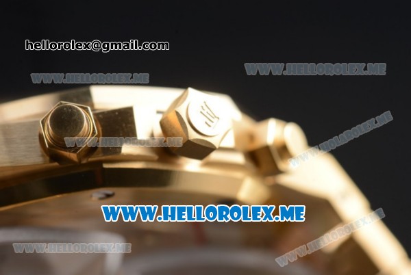 Audemars Piguet Royal Oak Miyota Quartz Yellow Gold Case/Bracelet with Black Dial and Stick Markers - Click Image to Close
